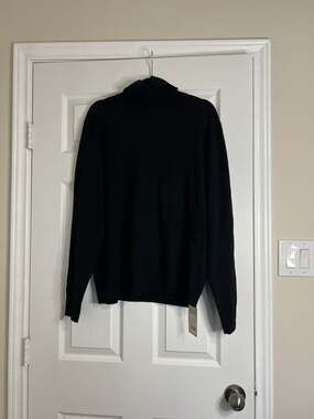 Cashmeren 100% Premium Wool Men's Turtleneck Sweater Black XL